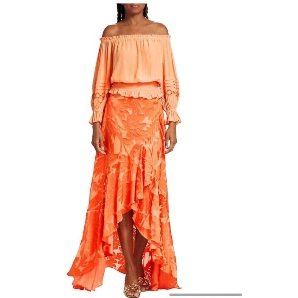 NWT Ramy Brook‎ Clara Top in Peach Sz Small  Blouse $395 - Picture 7 of 10